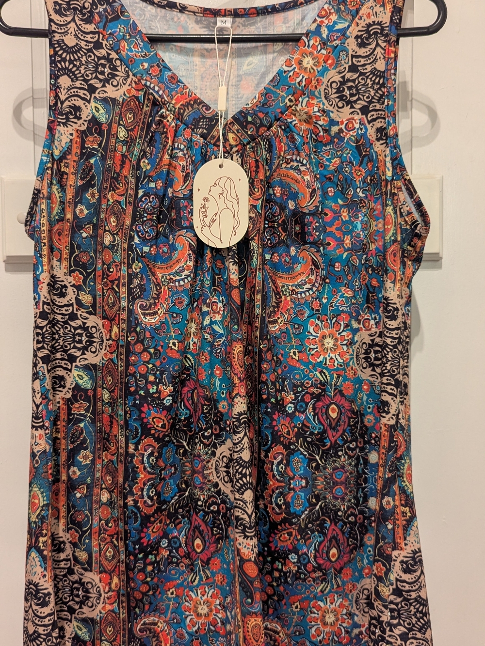 zeagoo Multicolor Paisley Print V-Neck Tank Top